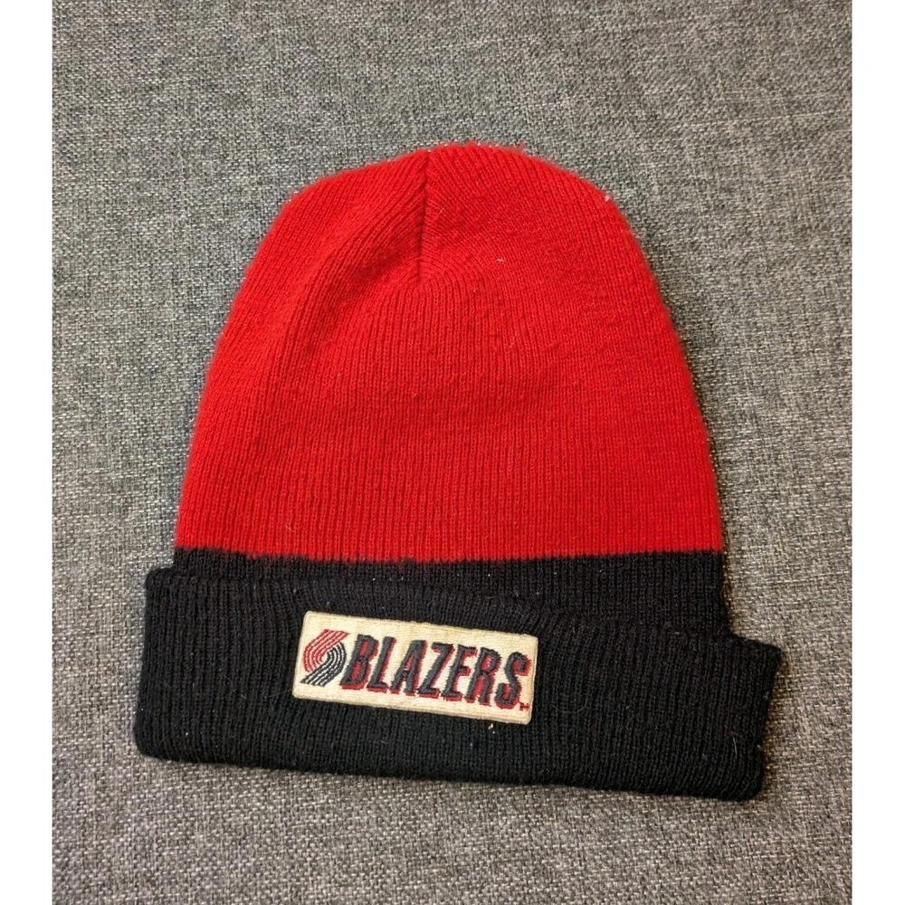Vintage NBA Portland Trail Blazers Beanie Cuffed Winter Knit Hat Cap USA Made